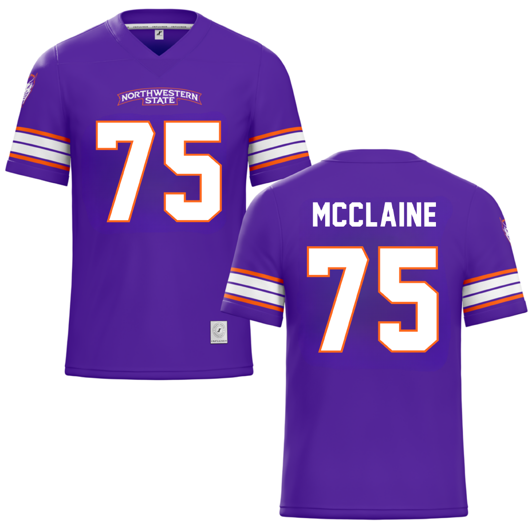 Northwestern State University Purple Football Jersey - #75 Jordan McClaine