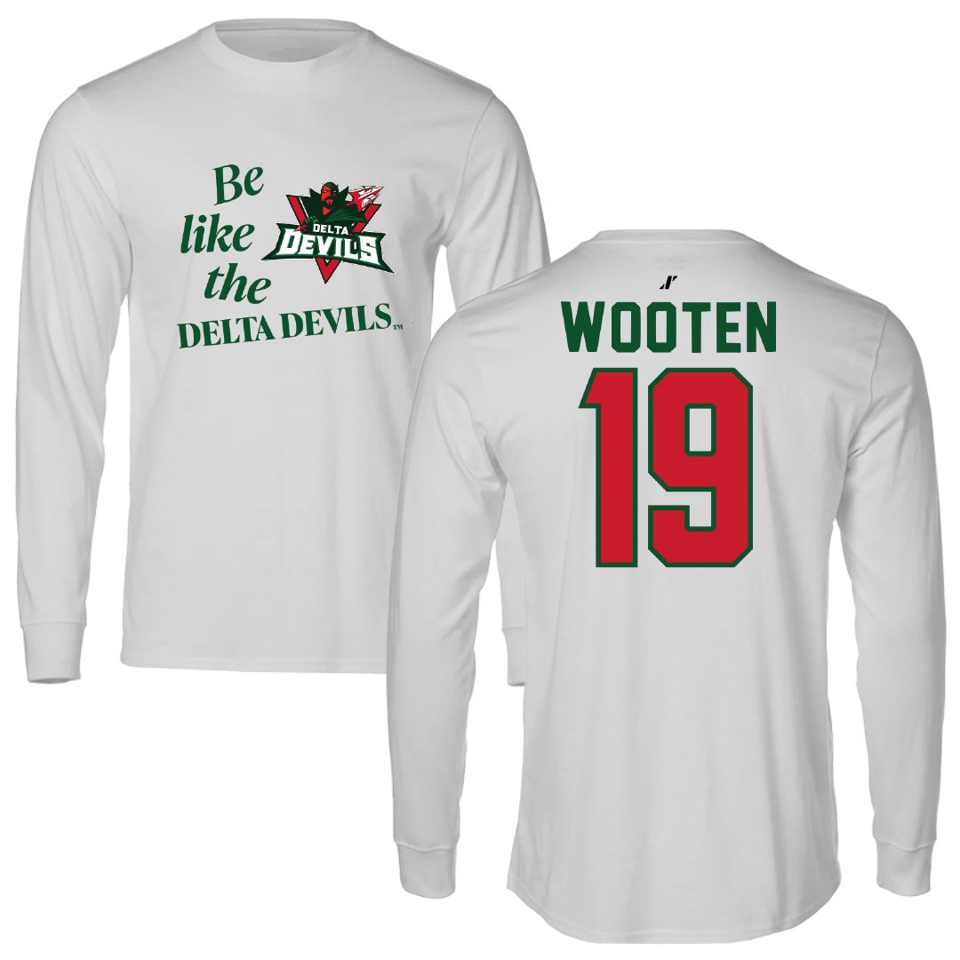 Mississippi Valley State University Volleyball Light Gray Be Like Us Performance Long Sleeve - #19 Taylor Wooten