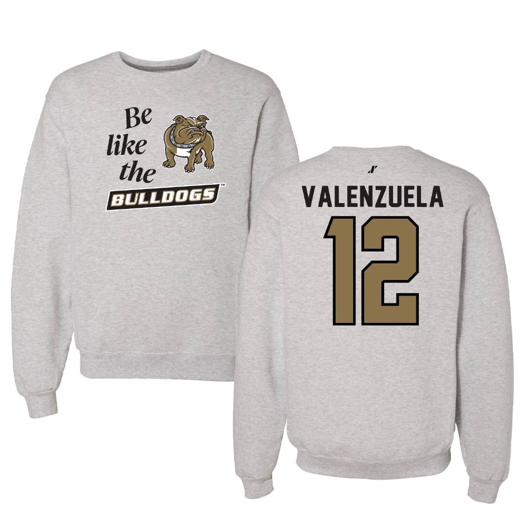 Bryant University Softball Light Gray Be Like Us Crewneck - #12 Faith Valenzuela