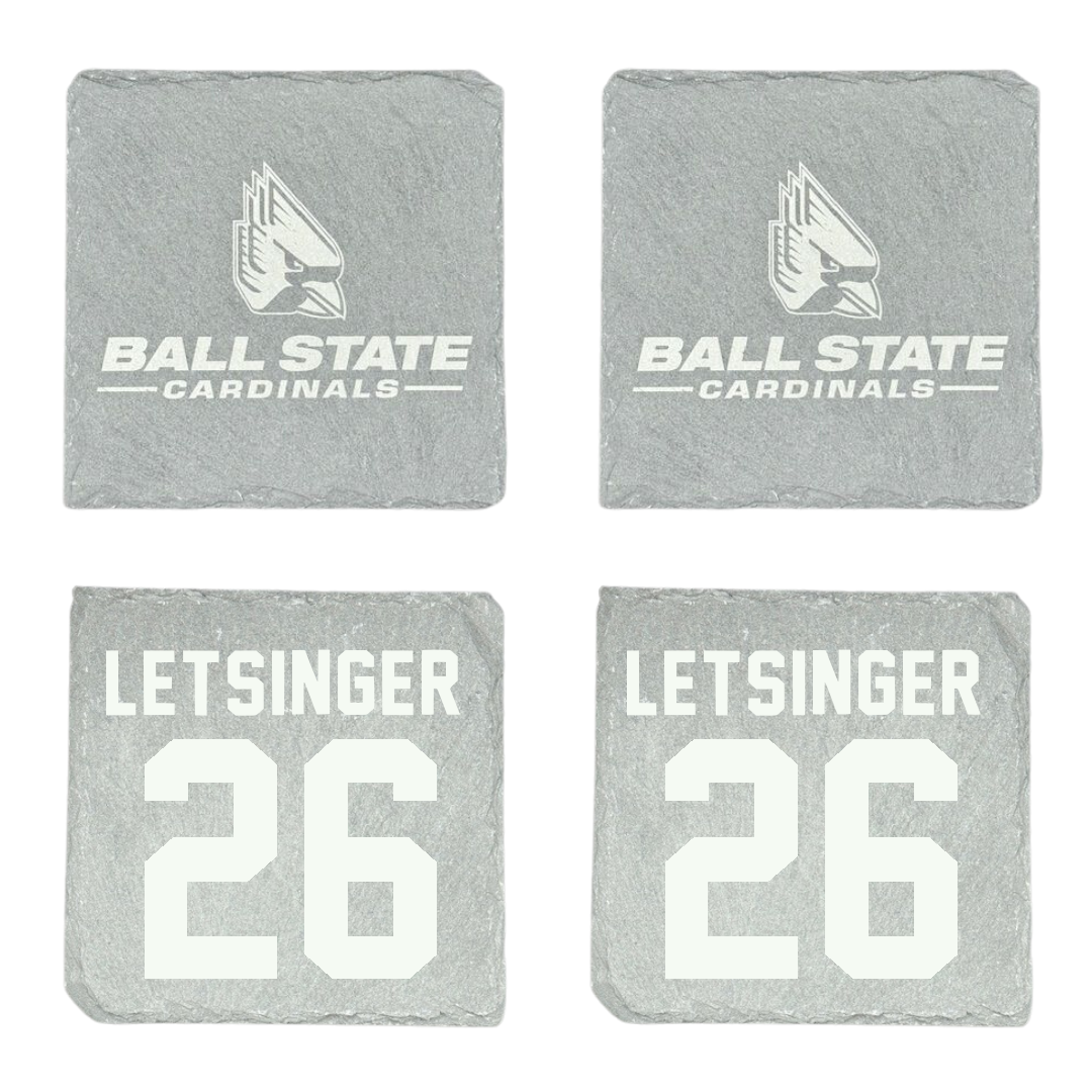 Ball State University Baseball Stone Coaster (4 Pack)  - #26 Lucas Letsinger