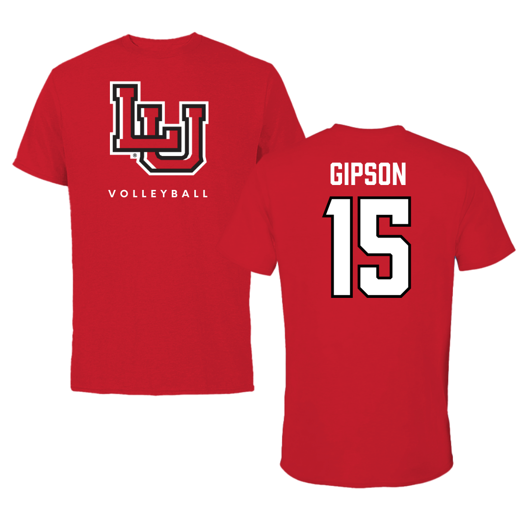 Lamar University Volleyball Red Performance Tee - #15 Jordan Gipson