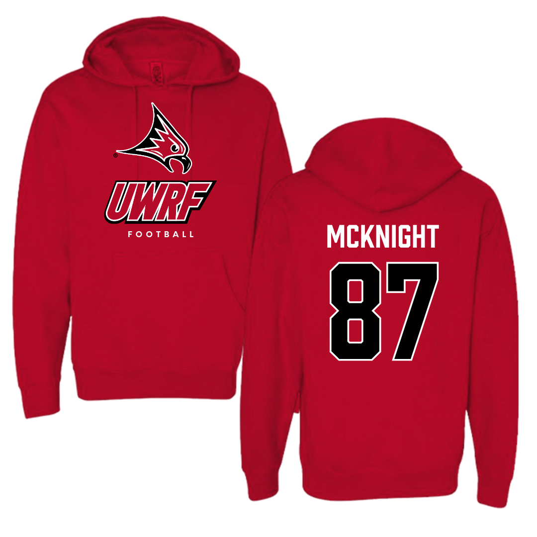 University of Wisconsin-River Falls Football Red Hoodie - #87 Brody McKnight