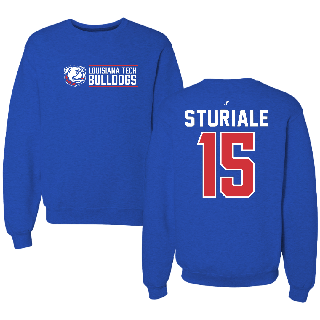 Louisiana Tech University Baseball Blue General Crewneck - #15 CJ Sturiale