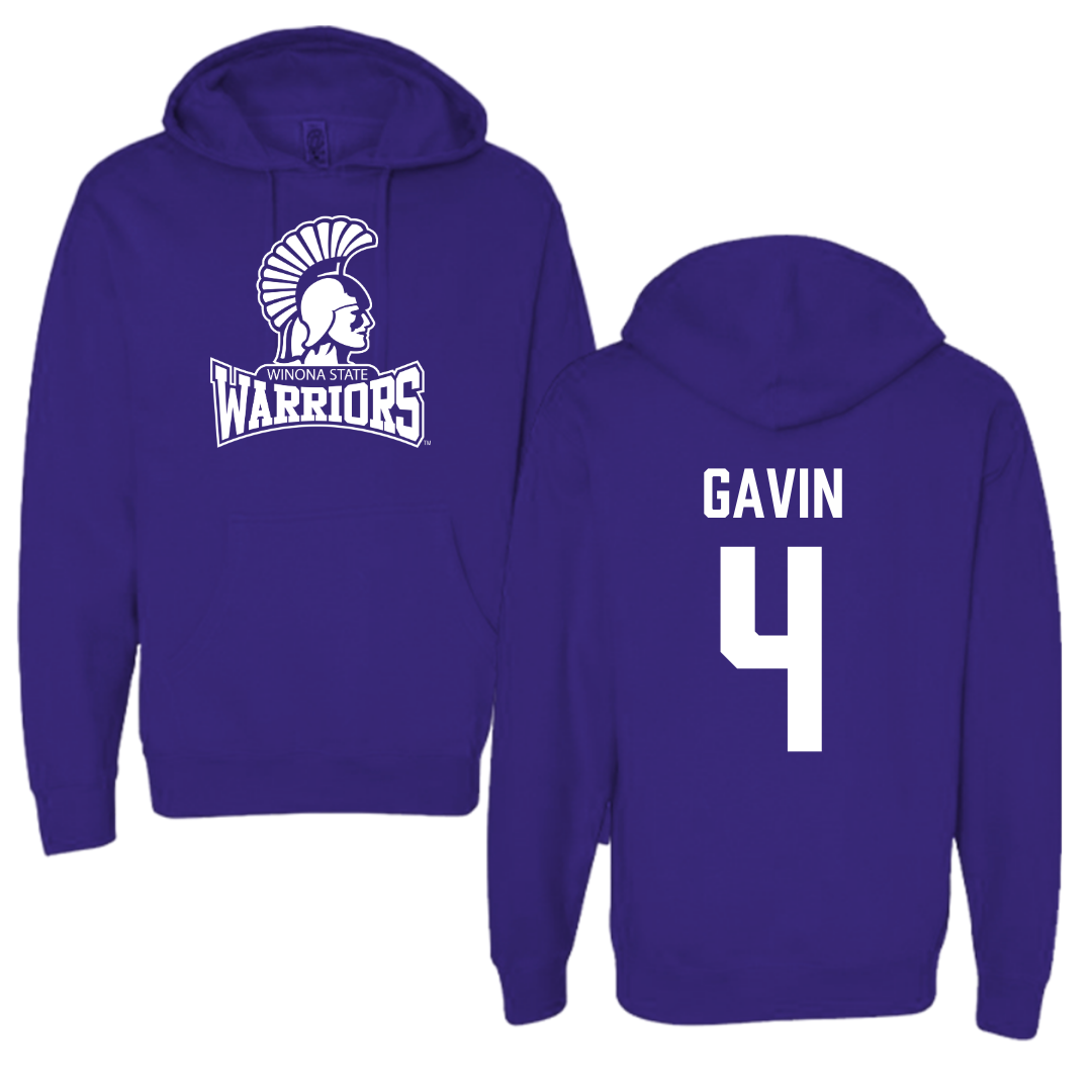 Winona State University Football Purple Hoodie - #4 Ty Gavin