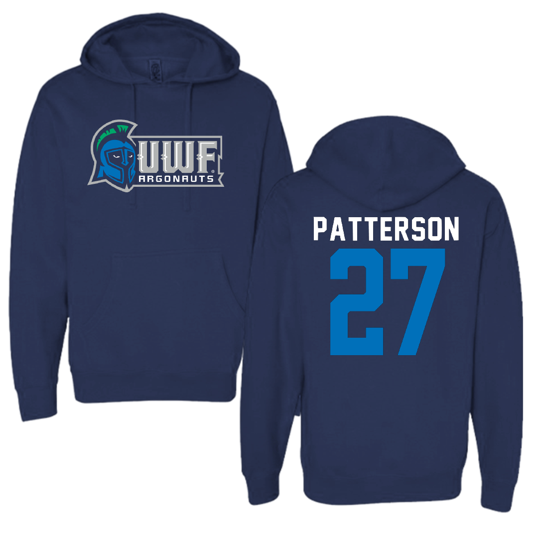 University of West Florida Football Navy Block Hoodie - #27 Tyler Patterson