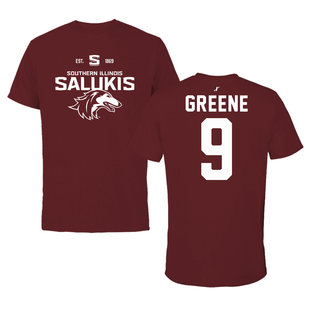 Southern Illinois University at Carbondale Football Maroon General Tee - #9 Dewey Greene