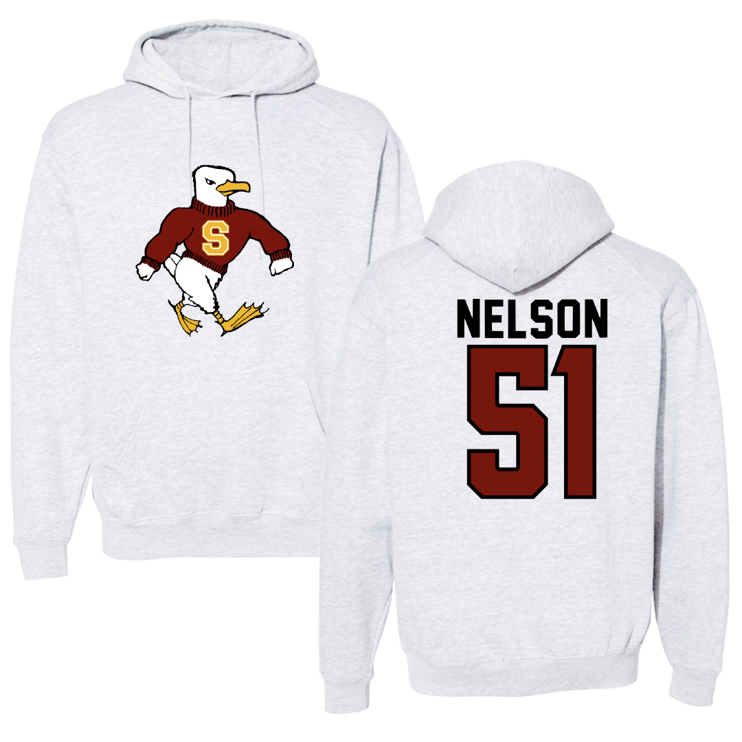 Salisbury University Football Gray Hoodie - #51 Matt Nelson