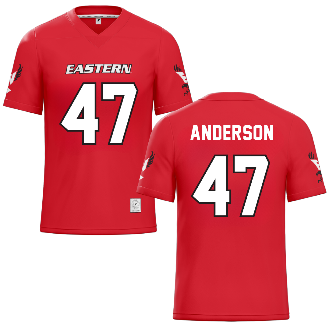 Eastern Washington University Red Football Jersey - #47 Samarai Anderson