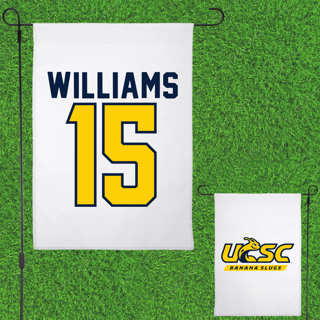 University of California-Santa Cruz Volleyball White Garden Flag - #15 Ryan Williams
