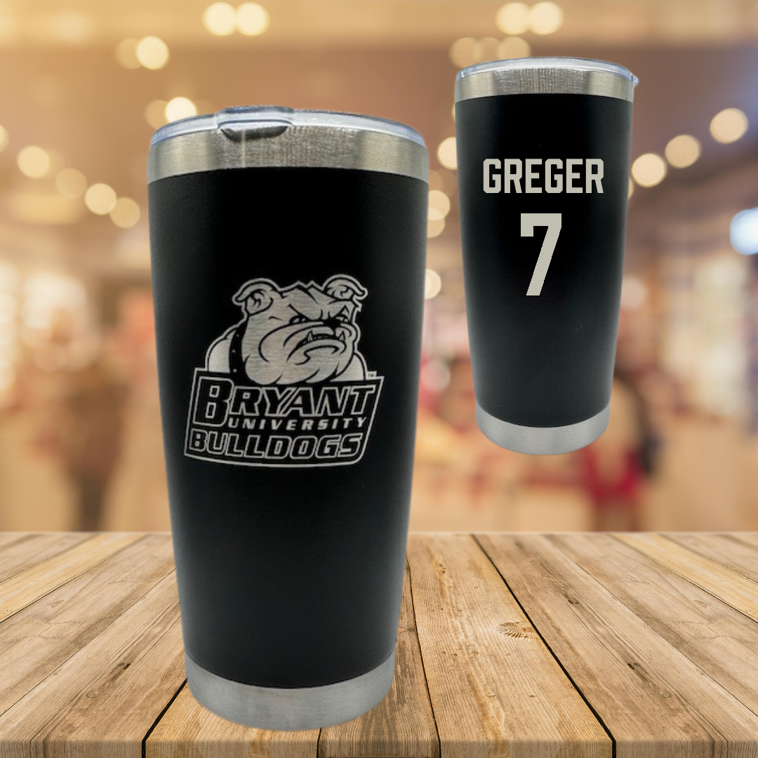 Bryant University Baseball Black Stainless Steel Tumbler - #7 Gavin Greger