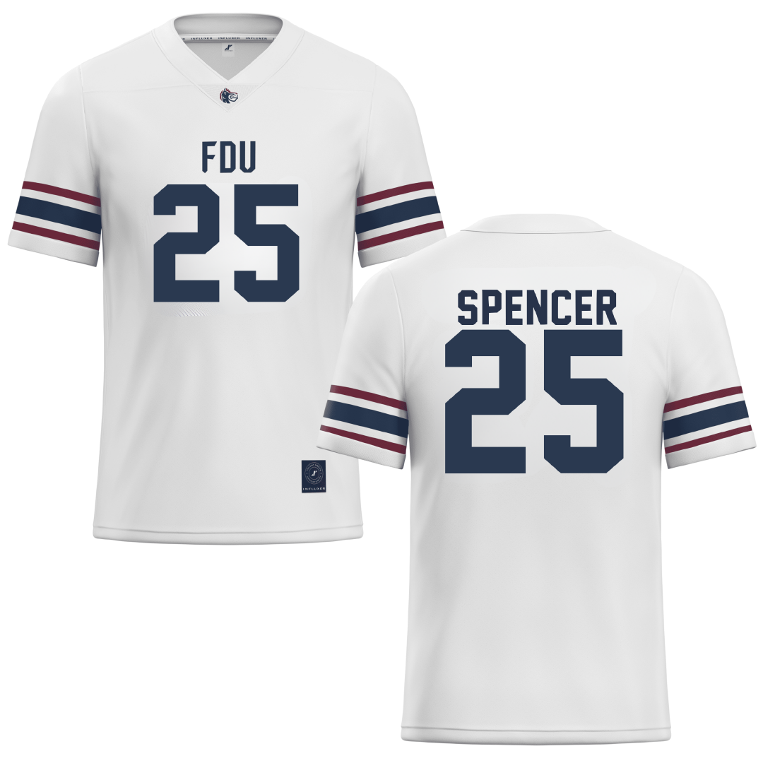 Fairleigh Dickinson University-Metropolitan Campus White Lacrosse Jersey - #25 Jenny Spencer