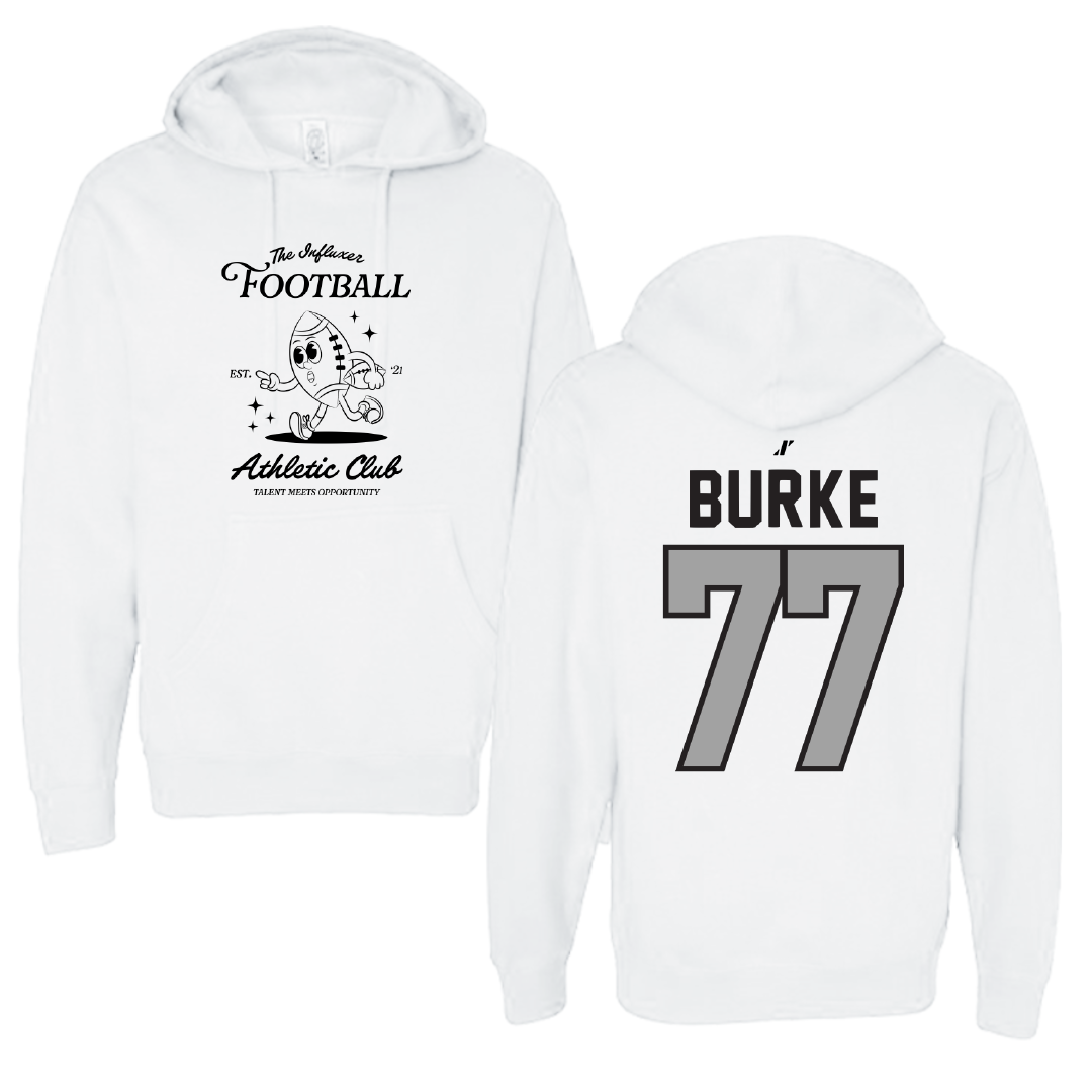Football White Influxer Athletic Club Hoodie - #77 Travis Burke