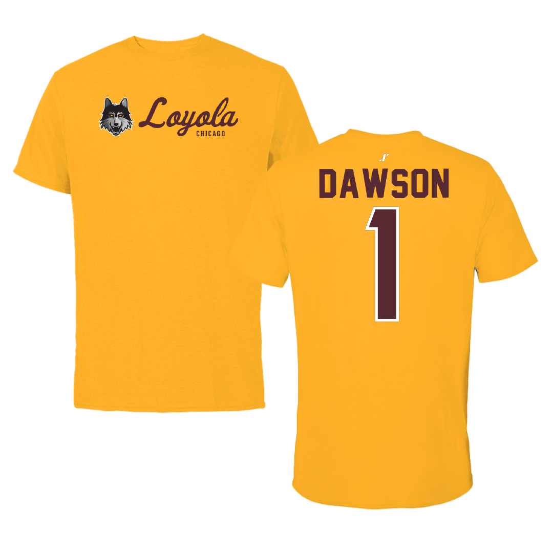 Loyola University-Chicago Basketball Gold General Performance Tee - #1 Jayden Dawson