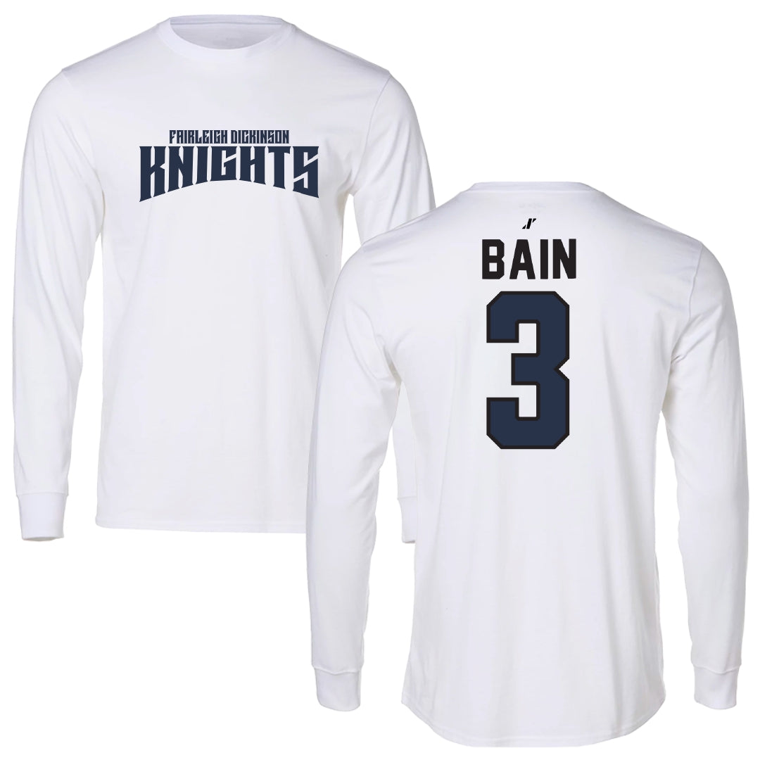 Fairleigh Dickinson University-Metropolitan Campus Volleyball White Classic Long Sleeve - #3 Avery Bain