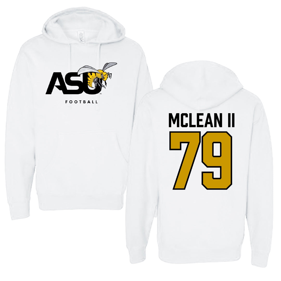 Alabama State University Football White ASU Hoodie - #79 Phillip McLean II