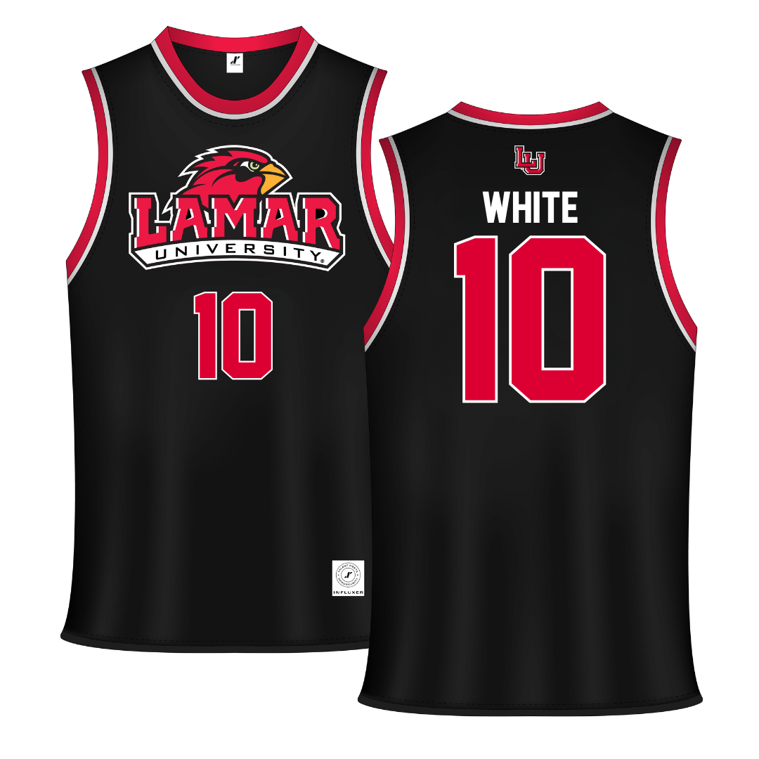 Lamar University Black Basketball Jersey - #10 Errol White