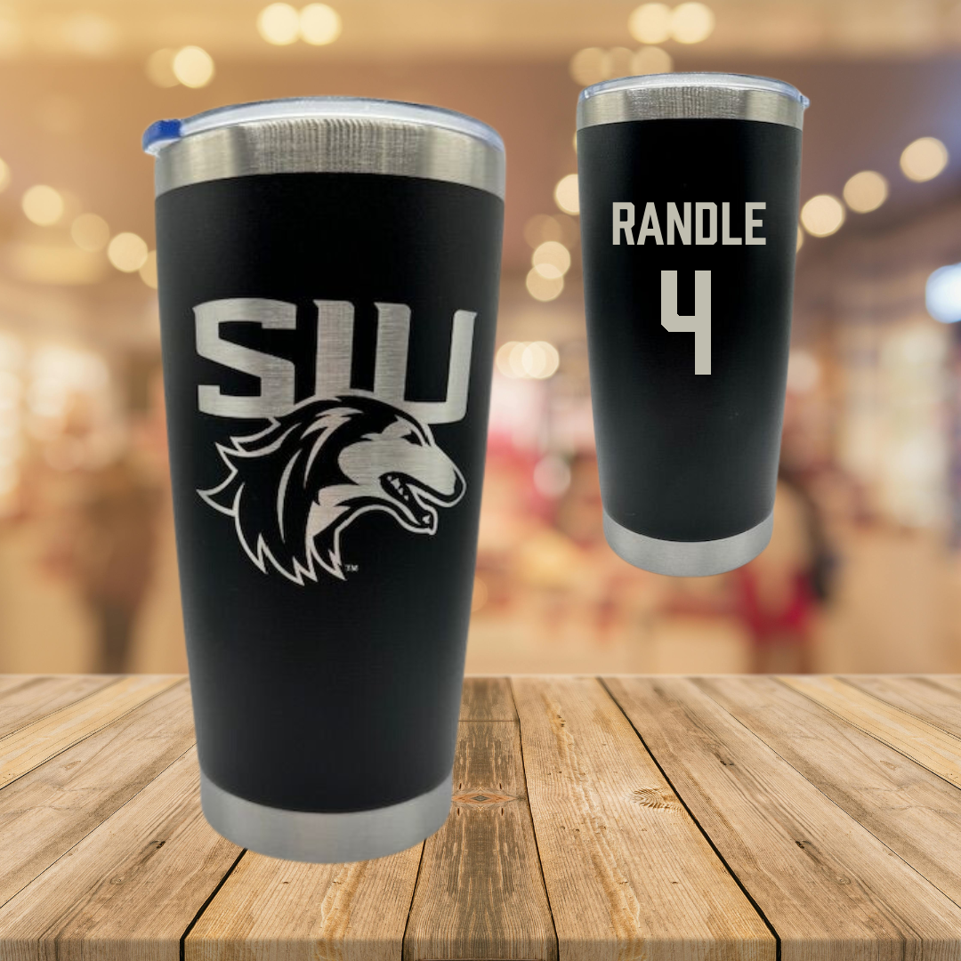 Southern Illinois University at Carbondale Basketball Black Stainless Steel Tumbler - #4 Laniah Randle