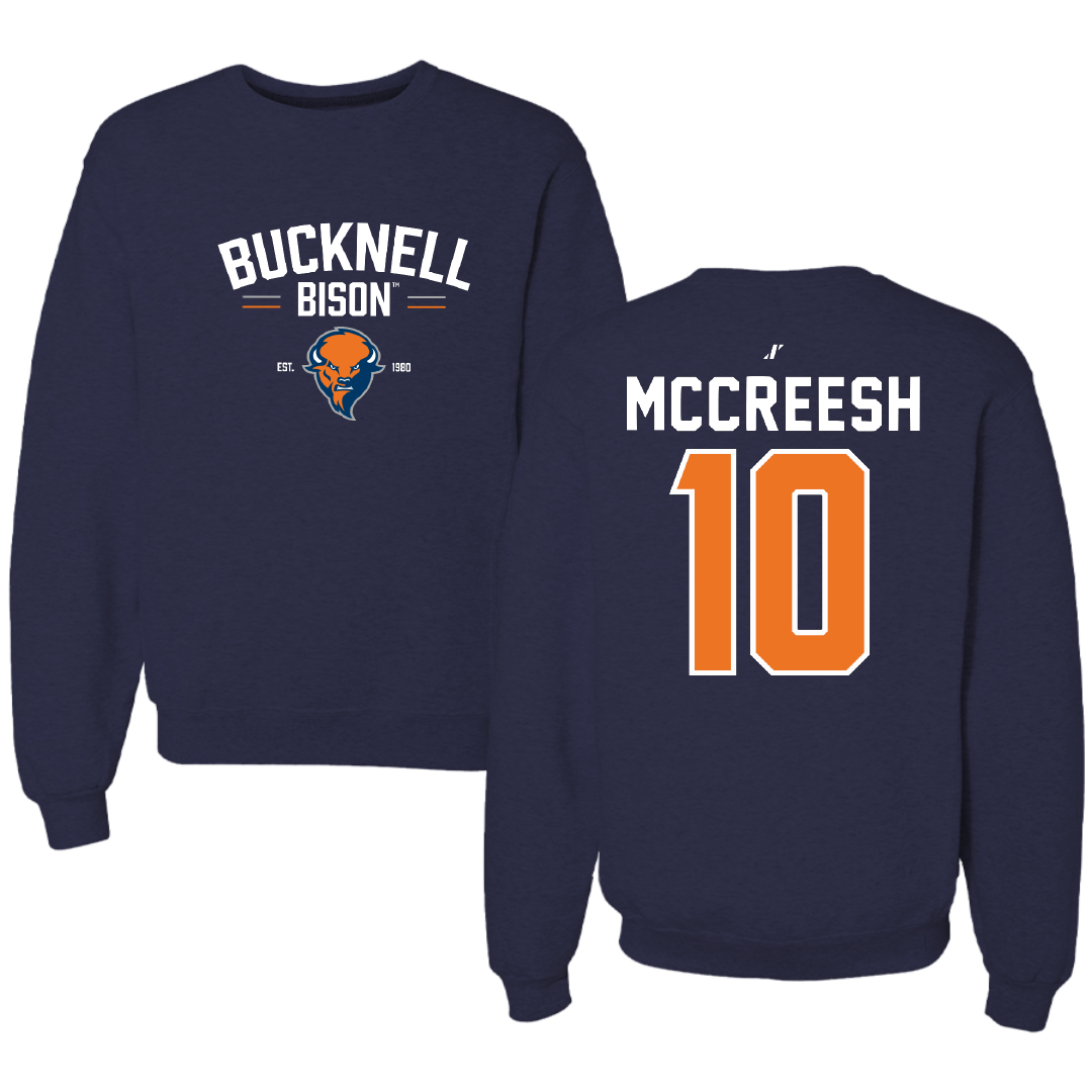 Bucknell University Basketball Navy General Crewneck - #10 Brandon McCreesh