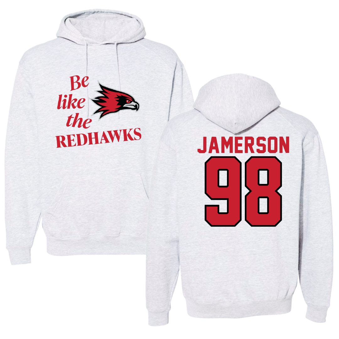 Southeast Missouri State University Football Light Gray Be Like Us Hoodie - #98 Michael Jamerson