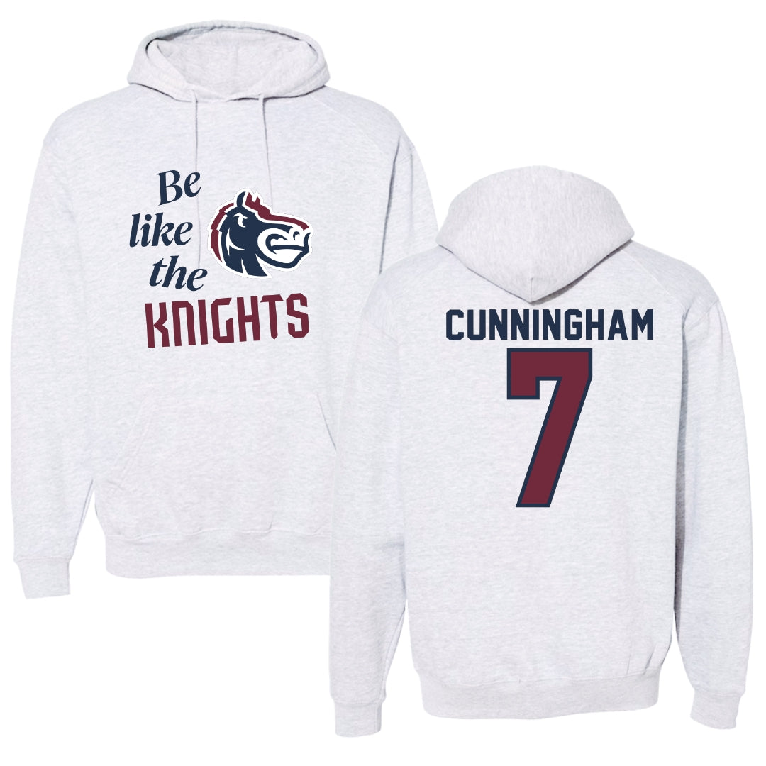 Fairleigh Dickinson University-Metropolitan Campus Softball Light Gray Be Like Us Hoodie - #7 Riley Cunningham