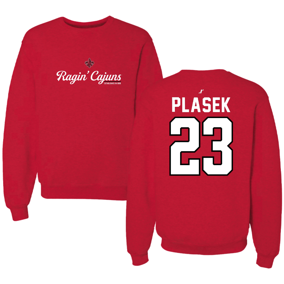 University of Louisiana at Lafayette Soccer Red General Crewneck - #23 Liberty Plasek