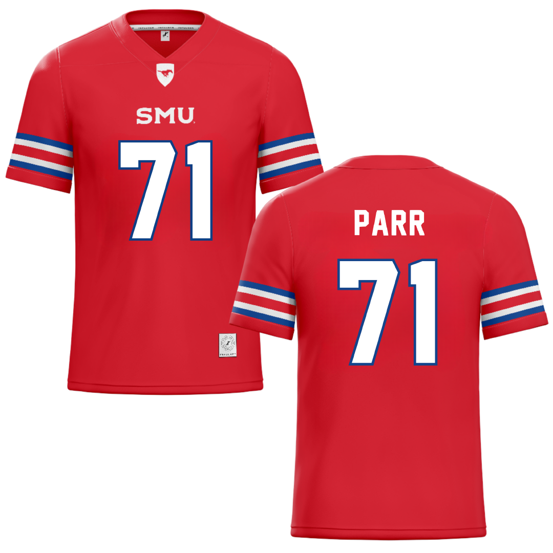 Southern Methodist University Red Football Jersey - #71 Logan Parr