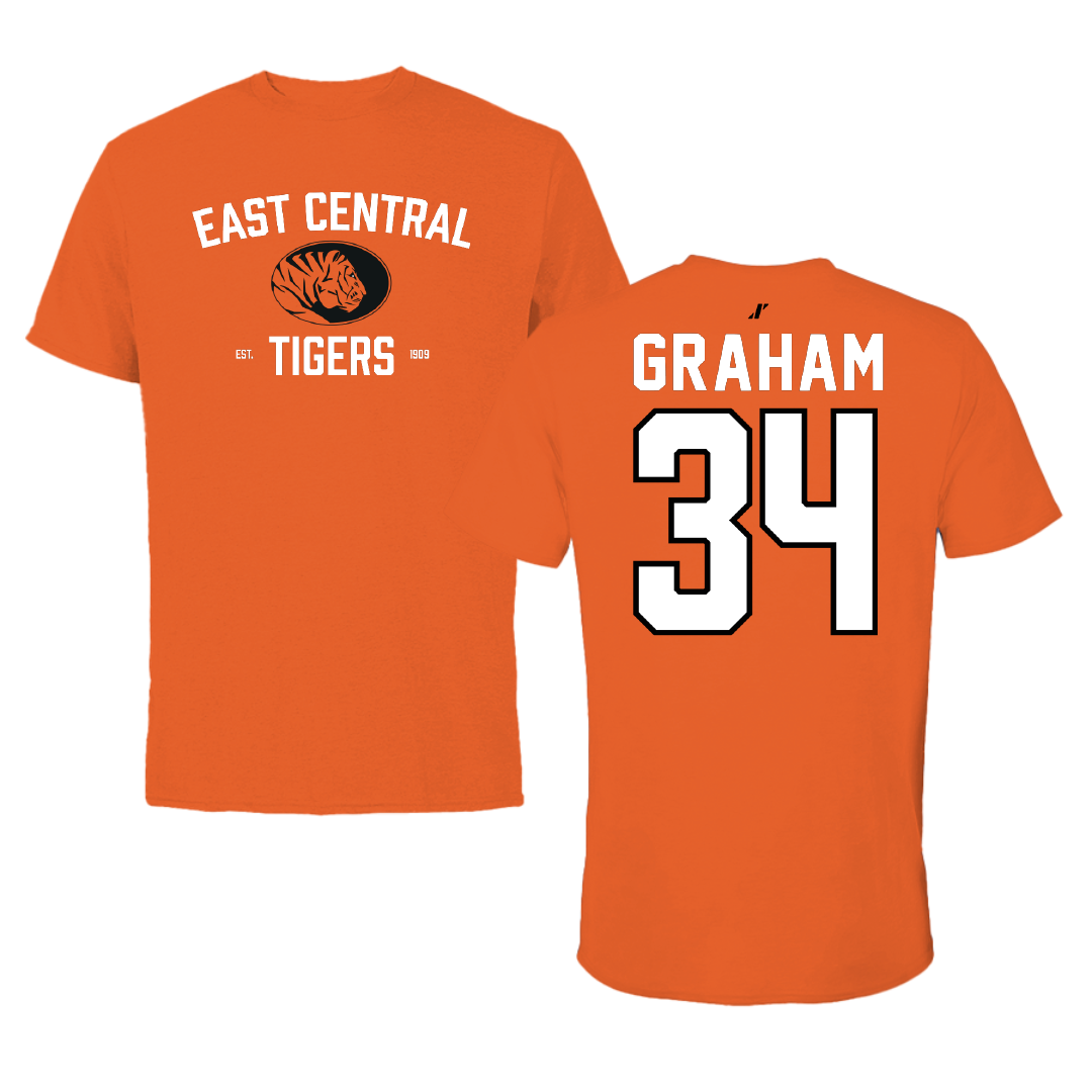 East Central University Football Orange General Performance Tee - #34 Joshua Graham