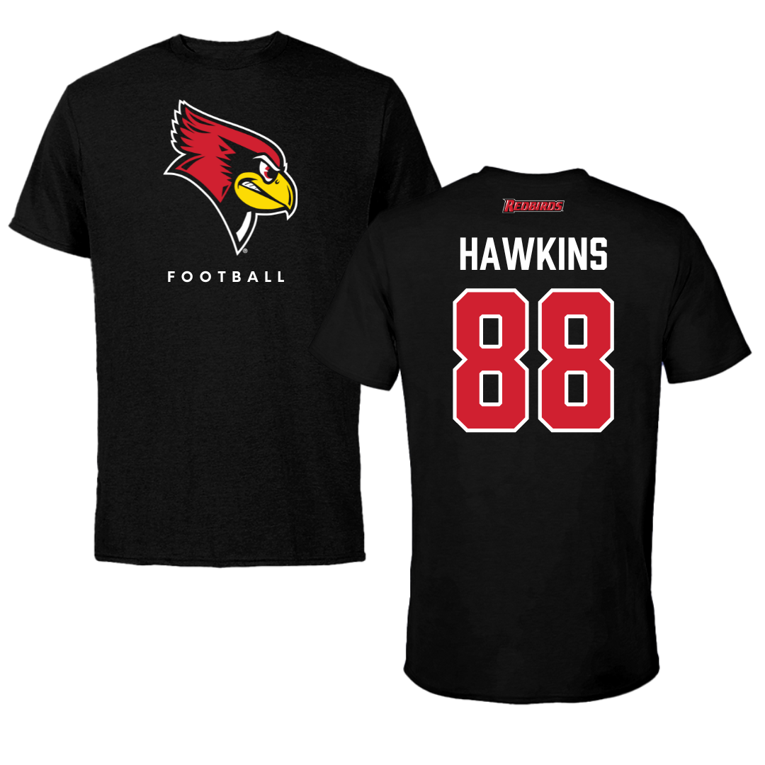 Illinois State University Football Black Performance Tee - #88 Nick Hawkins