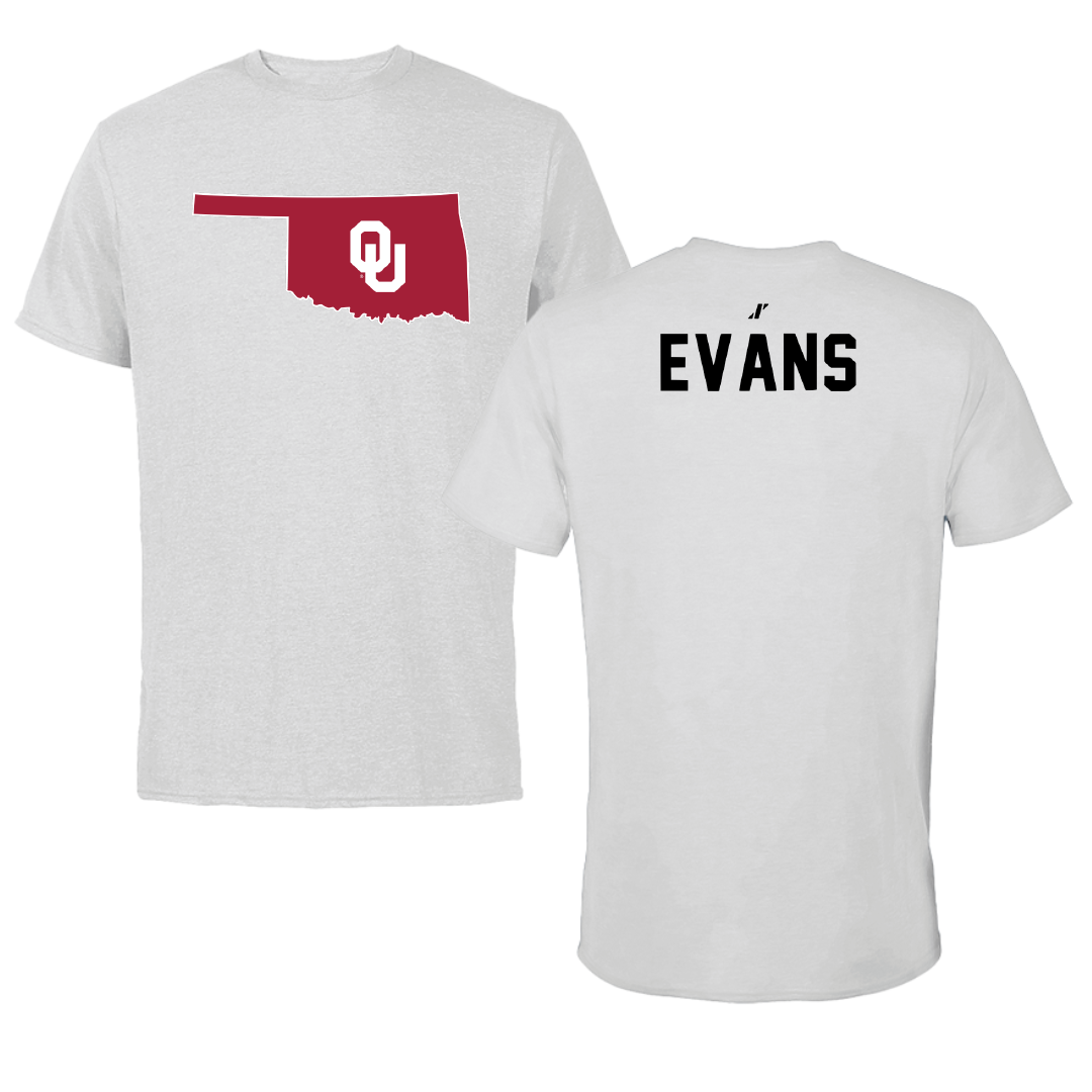 University of Oklahoma Wrestling Light Gray State Performance Tee - KJ Evans