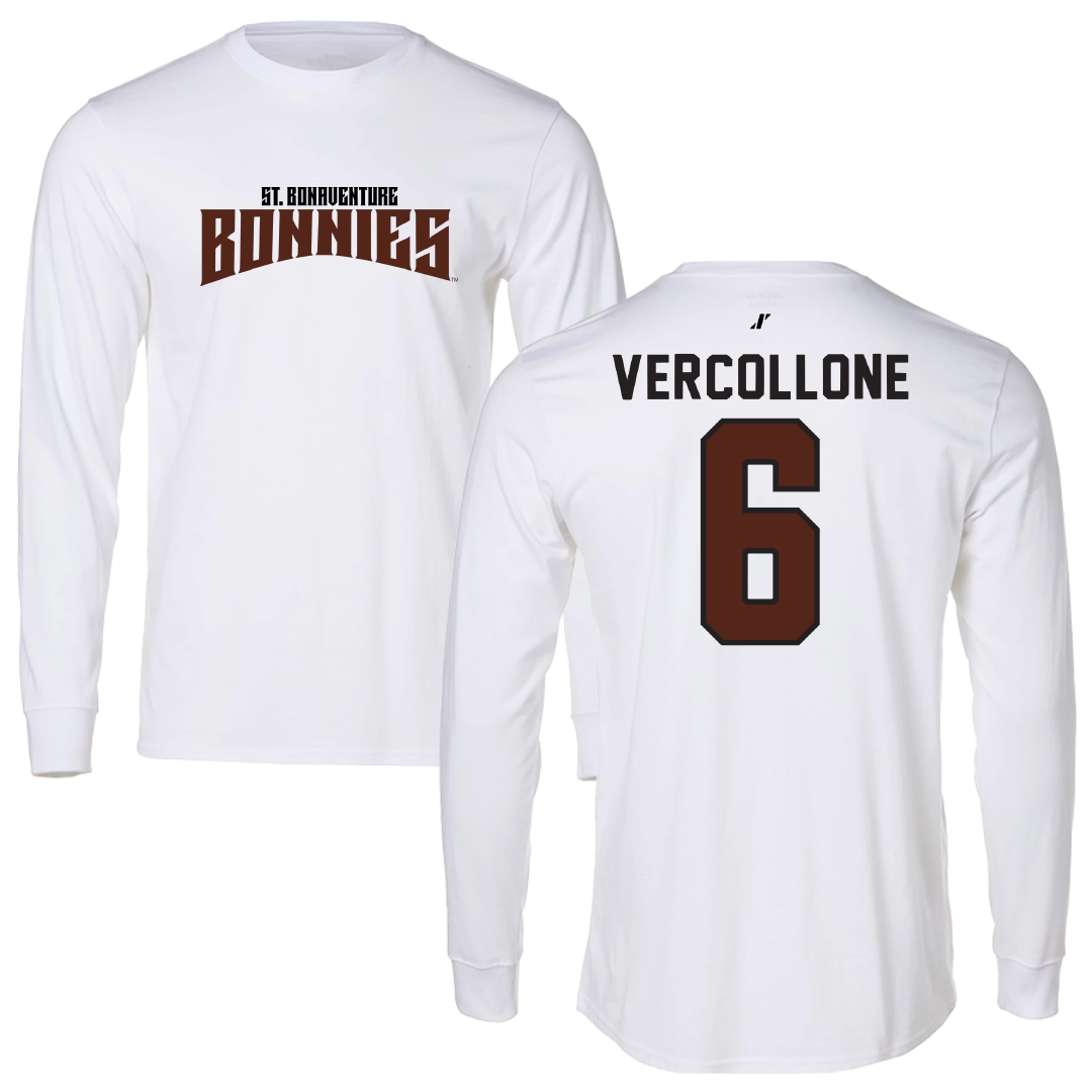 St. Bonaventure University Baseball White Classic Long Sleeve - #6 Conner Vercollone