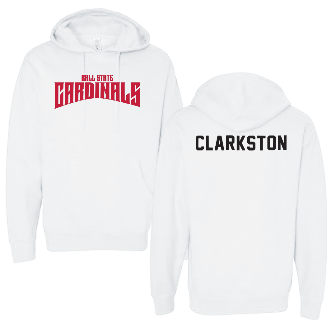 Ball State University Swimming & Diving White Classic Hoodie - Benjamin Clarkston