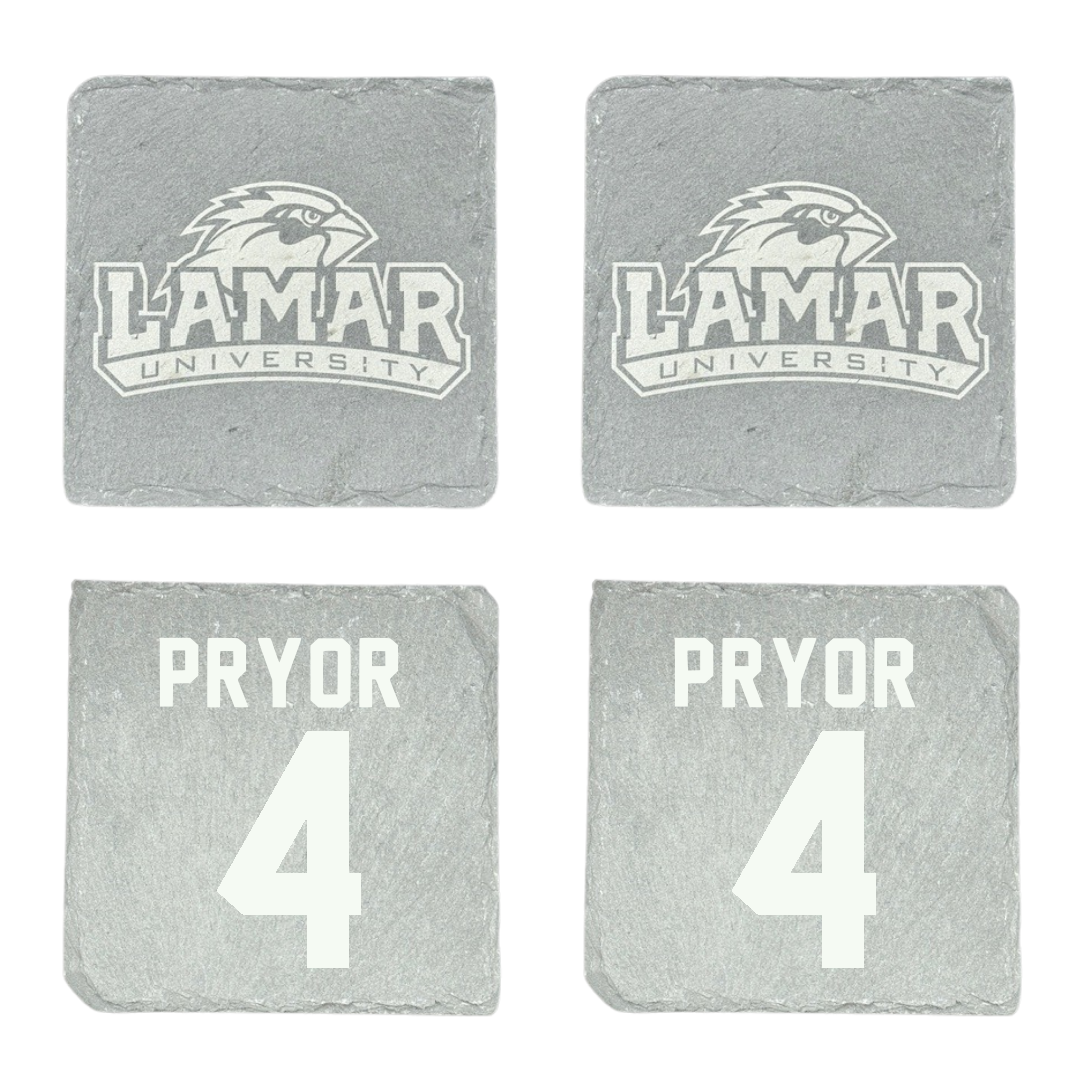 Lamar University Basketball Stone Coaster (4 Pack)  - #4 Chris Pryor