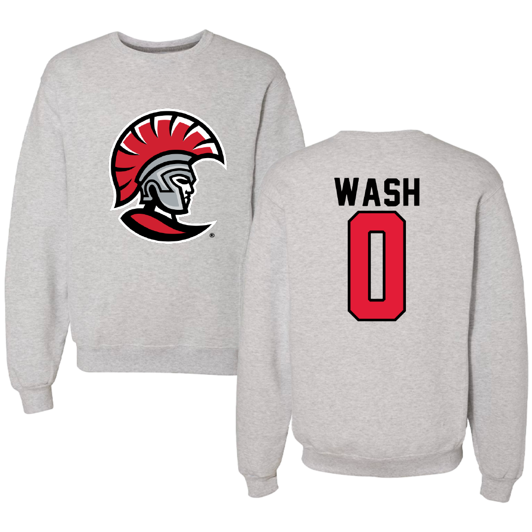 University of Tampa Baseball Light Gray Crewneck - #0 Logan Wash