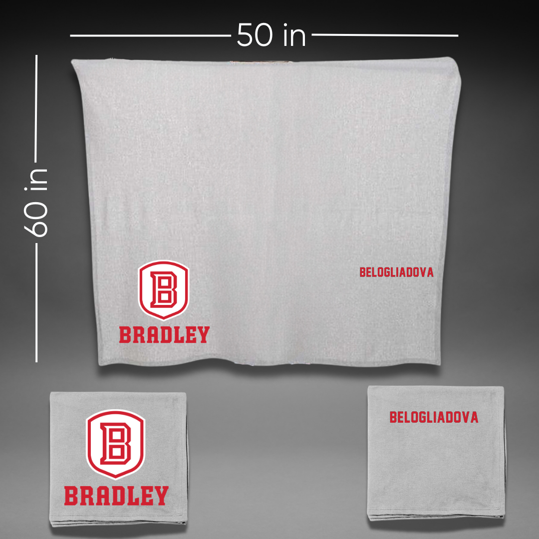 Bradley University Tennis Gray Blanket - Anna Belogliadova