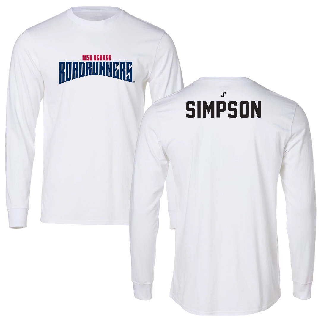 Metropolitan State University of Denver TF and XC White Classic Long Sleeve - Jacob Simpson