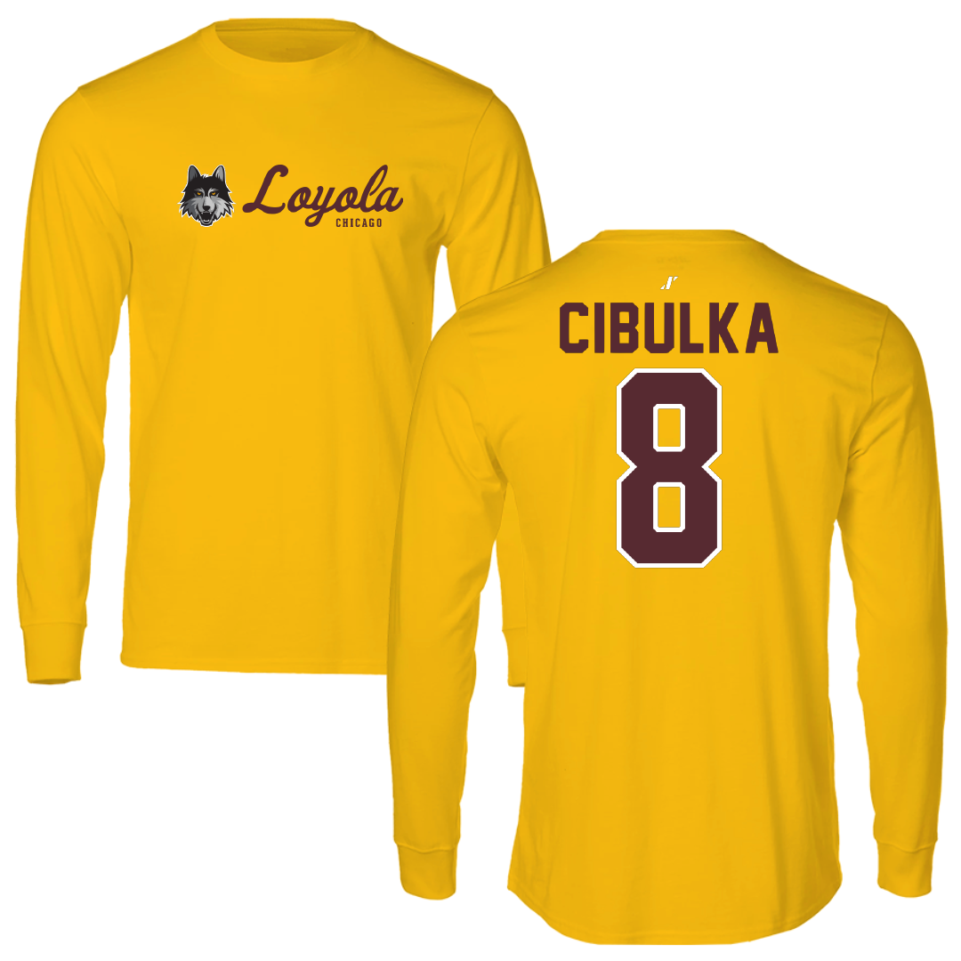 Loyola University-Chicago Soccer Gold General Performance Long Sleeve - #8 Jaimee Cibulka