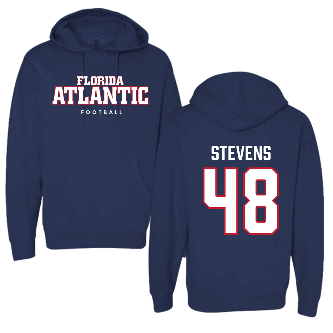Florida Atlantic University Football Navy Block Hoodie - #48 Dai'Sean Stevens