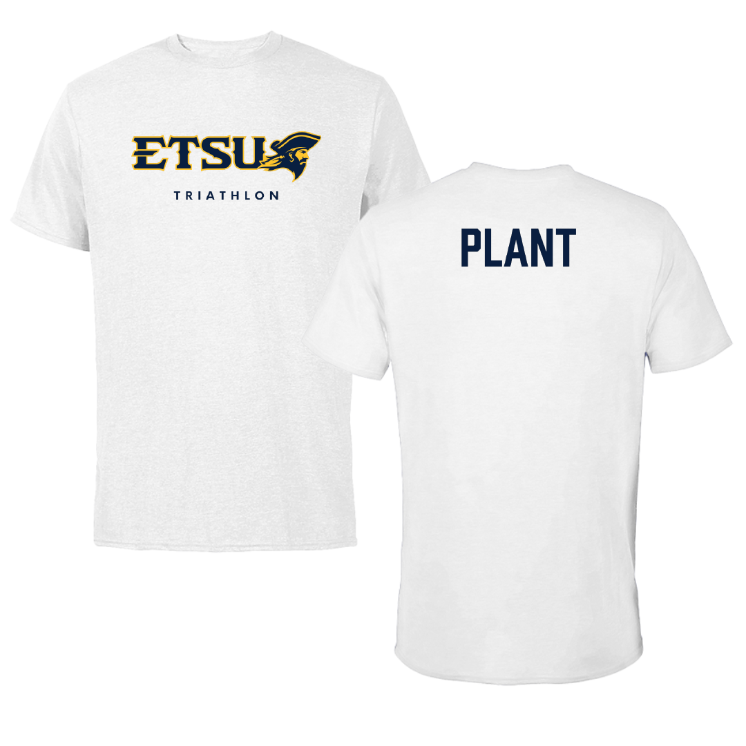 East Tennessee State University Triathlon White Performance Tee - Sarah Plant