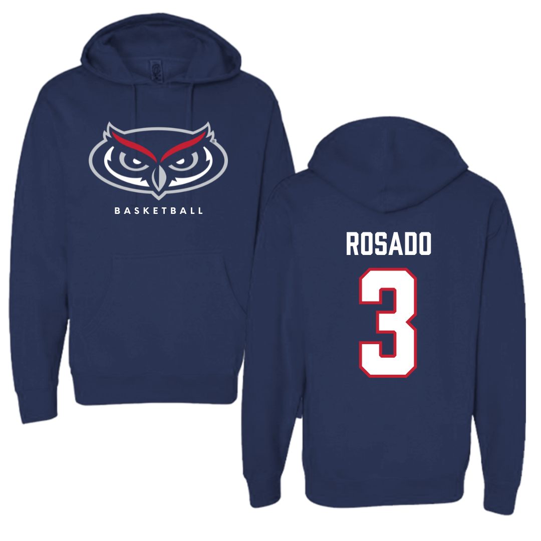 Florida Atlantic University Basketball Navy Mascot Hoodie - #3 Giancarlo Rosado