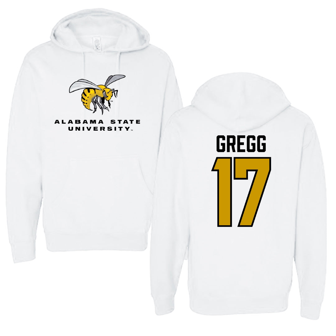 Alabama State University Football White Block Hoodie - #17 Asa Gregg