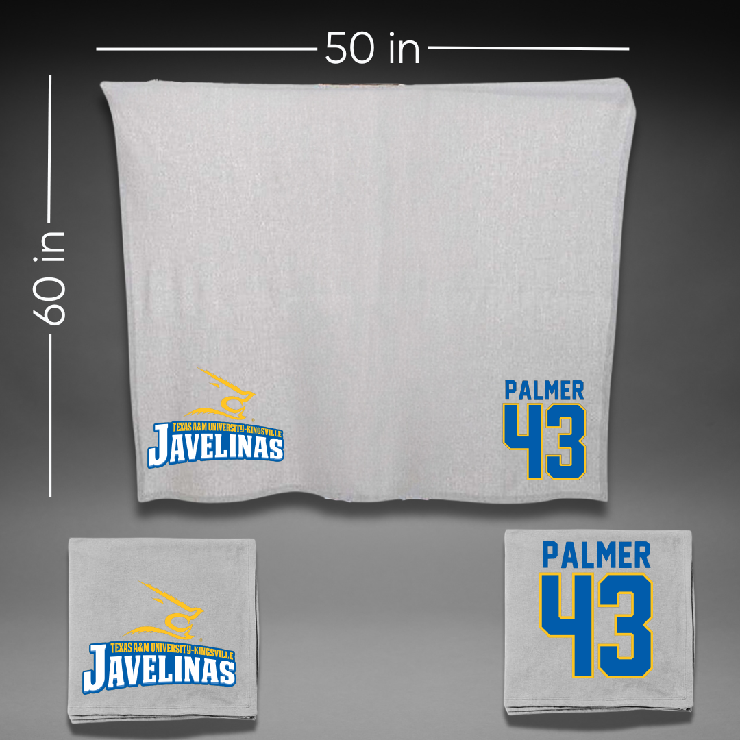 Texas A&M University-Kingsville Football Gray Javelinas Blanket - #43 Tyler Palmer