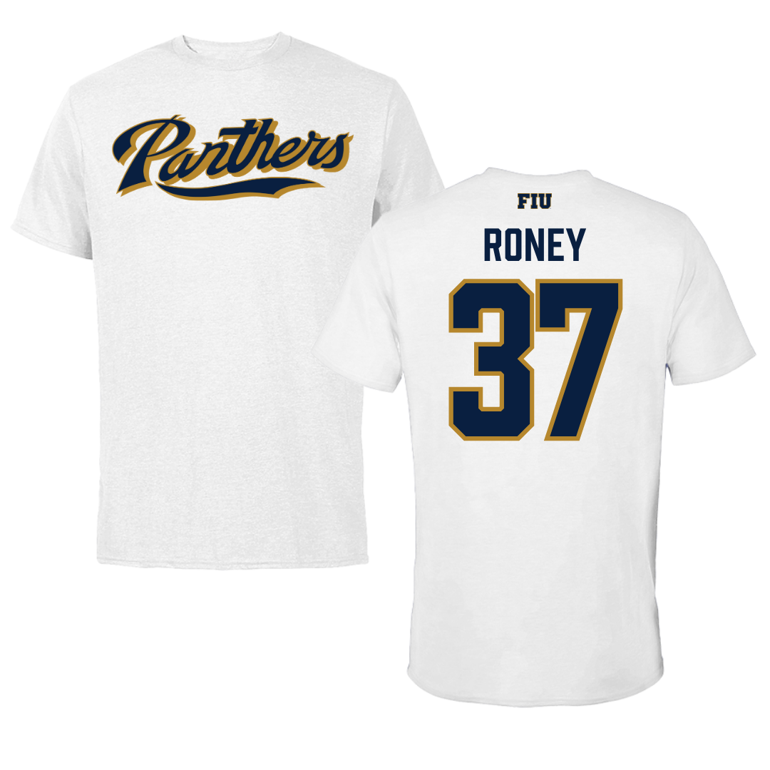 Florida International University Baseball White Tee - #37 Brendan Roney