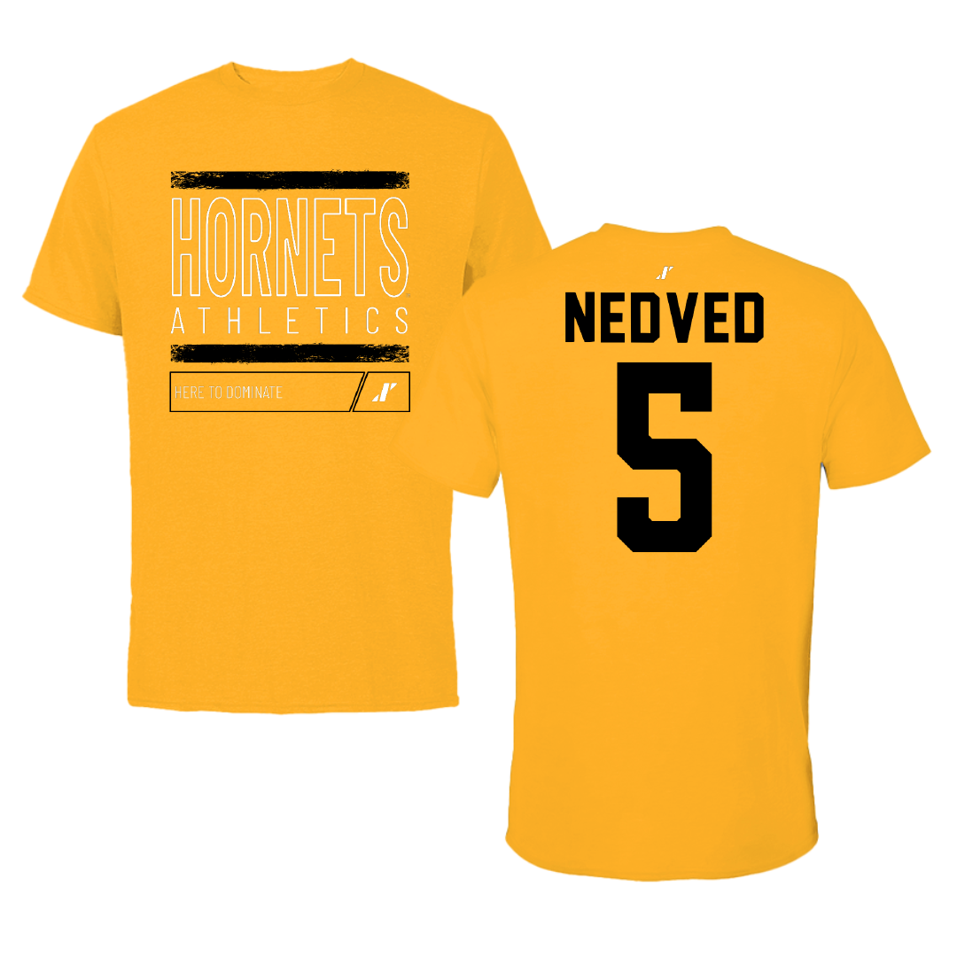 Alabama State University Soccer Gold Dominate Performance Tee - #5 Katherine Nedved