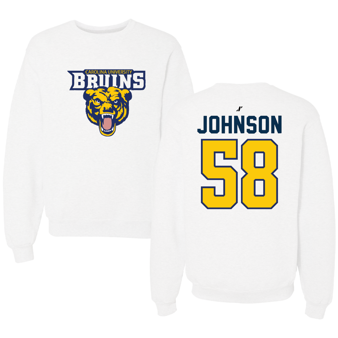 Carolina University Baseball White Crewneck - #58 Brandon Johnson