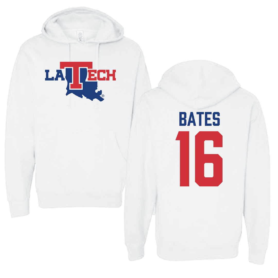 Louisiana Tech University Baseball White Hoodie - #16 Ethan Bates