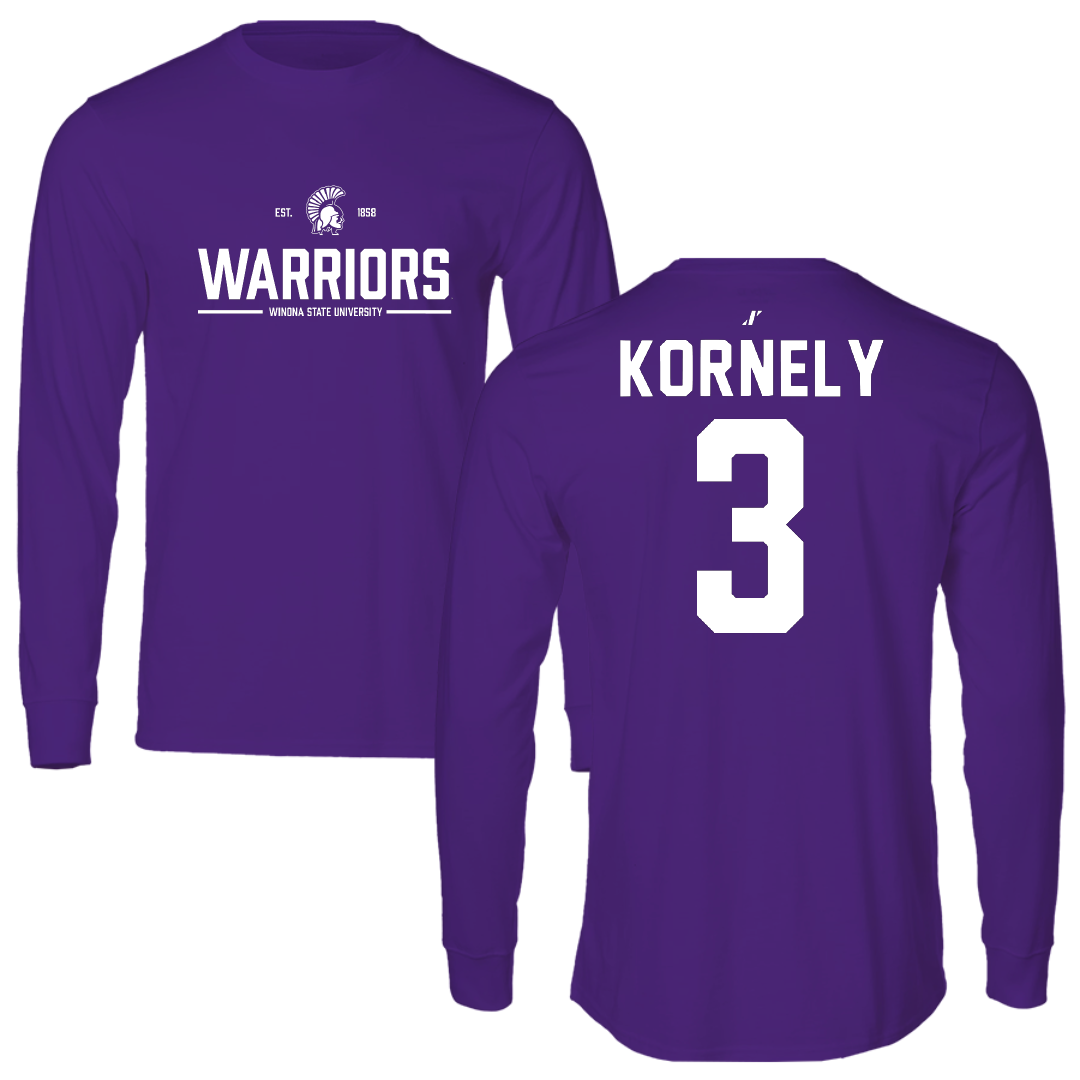Winona State University Volleyball Purple General Performance Long Sleeve - #3 Kenna Kornely
