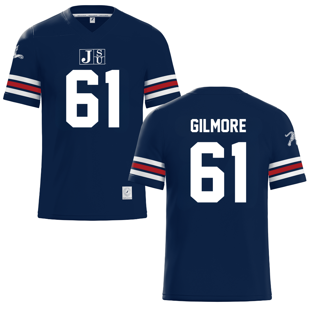 Jackson State University Navy Football Jersey - #61 Zyon Gilmore