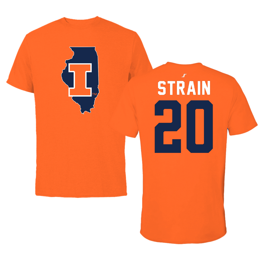 University of Illinois Football Orange State Performance Tee - #20 Tyler Strain