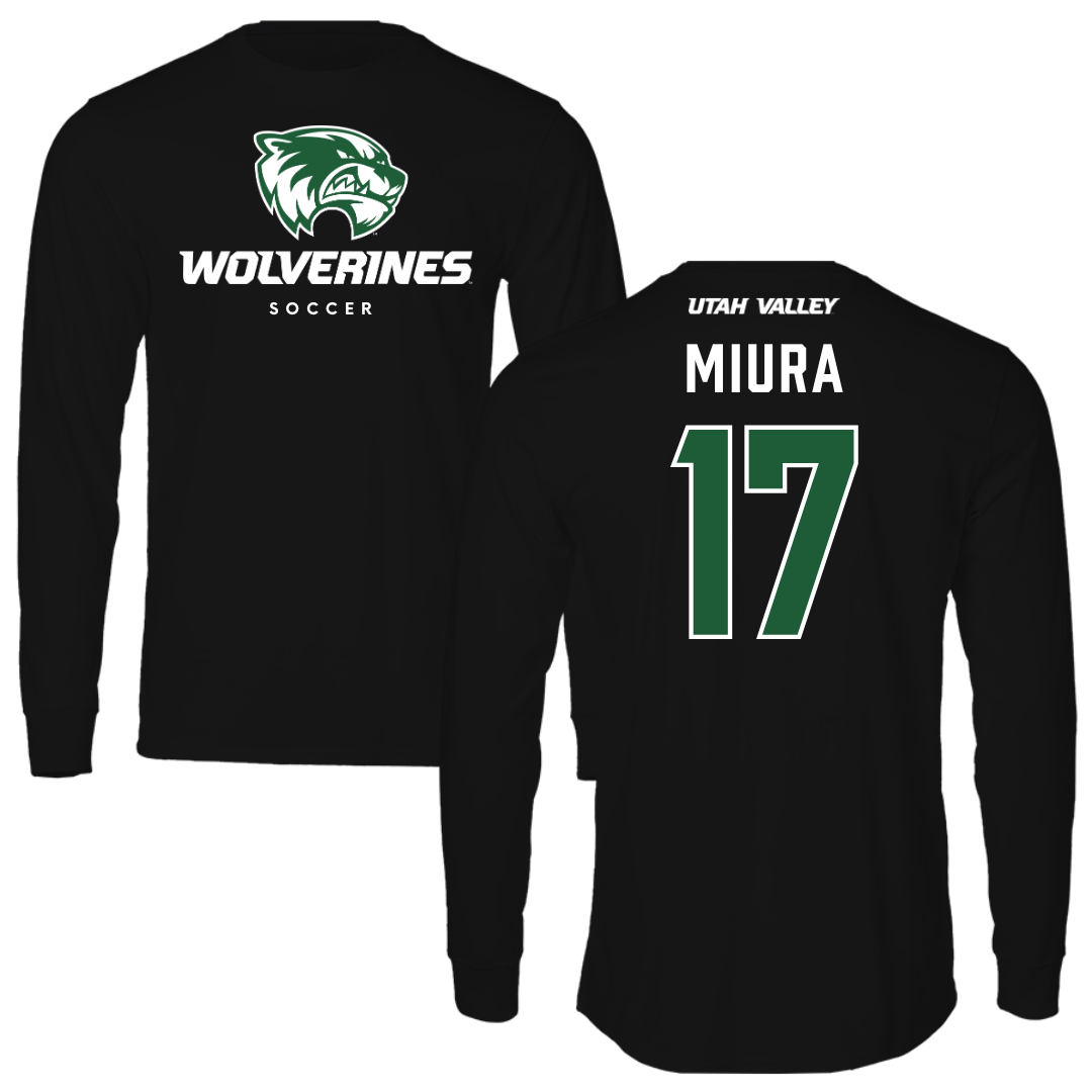 Utah Valley University Soccer Black Long Sleeve - #17 Ura Miura