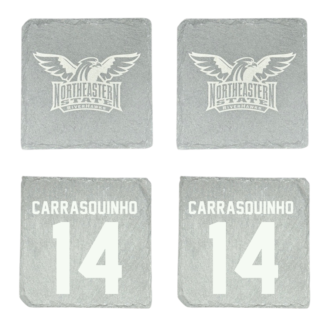 Northeastern State University Soccer Stone Coaster (4 Pack)  - #14 Miguel Carrasquinho